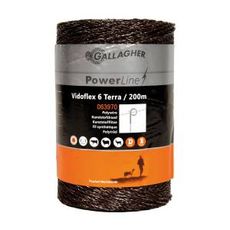 Vidoflex 6 rep i terrakotta farge, 200 meter, egnet for effektiv gjerdebruk.