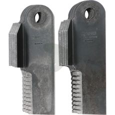 Sett med 8 halmhakkekniver, venstre, for effektiv halmhåndtering og bearbeiding.