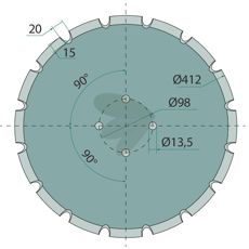Tallerken tagget 218116 for effektiv jordbearbeiding i landbruk.