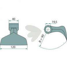 Hammerkniv 40/120mm, hull 20,5mm