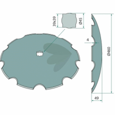 Skive tannet Ø460x4mm