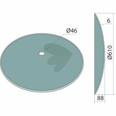 Skive glatt Ø610x6mm