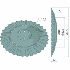 Skive buet Ø570x6mm