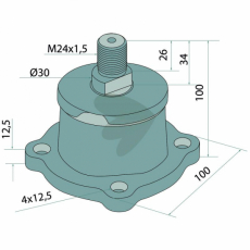 Lagerenhet Venstre M24x1.5