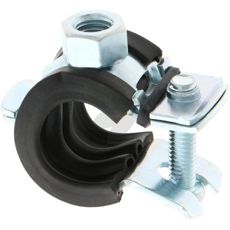 Rørklemme i galvanisert stål for rør med diameter 12-14 mm, holdbar og sikker.