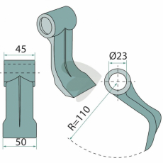 Hammerslag 45/50mm, hull 23mm