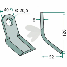 Y-kniv Del Morino hull 20,5mm