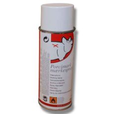 Merkespray Porcimark rød, 400 ml, sterk farge for tydelig merking.