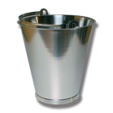 Rustfri hink på 15 liter, robust og praktisk for bønder.