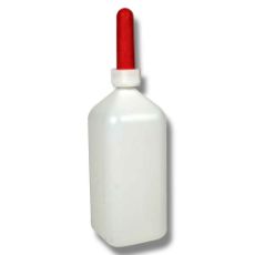 Nappflaske for fôring av kalver, rommer opptil 2 liter.