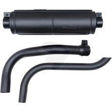 Lyddemper med rør, reduserer støy fra traktorer.