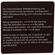 Brun klistremerke for bruksanvisning, letter anvendelsen.