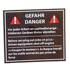 Informasjonsskilt med LGF klistremerke, bra for sikker service av maskiner.