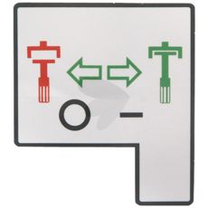 Dekal for PTO-kobling, viser saktegående kjøretøy for sikker kjøring.