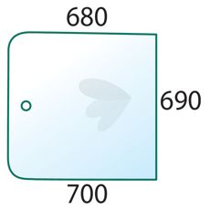 Klar skyvevindu for venstre og høyre, tilpasset traktorer.