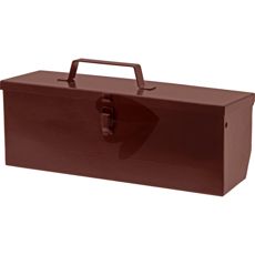 Brun verktøykasse, 420 x 145 x 135 mm, holdbar og romslig for alle verktøy.