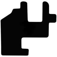 Svart velourmatte, elegant og holdbar for bruk inni kjøretøy.