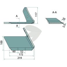 Vingerskjær høyre C-Mix for effektiv jordbearbeiding og bruk i landbruket.