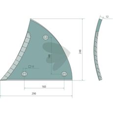 Venstre vendeskivebryst, perfekt for å øke effektiviteten i feltarbeidet.