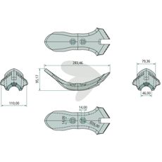 Spiss 105000579 for effektiv skjæring og jordbearbeiding.