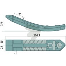 Bilde av spiss med artikkelnummer H2225650, nyttig for jordbearbeiding.