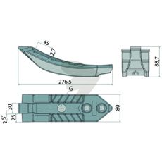 Bilde av spiss med artikkelnummer H2220761, tilpasset for landbruksmaskiner.