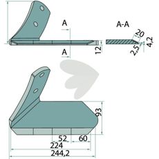 Bilde av venstre vingeplog for Cultimer, artikkelnummer H2218191.