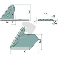 Vingeskjær venstre 00311180, ideell for jordbearbeiding og effektiv plantevekst.