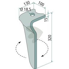 Høyre rotorharvtenn Ma46010150, for effektiv jordbearbeiding og holdbarhet.