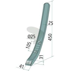 Spiss med hardmetallplater, designet for langvarig og slitesterkt bruk.