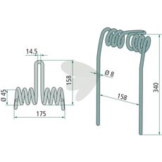 Amazone harvpigg 340 mm for effektiv jordbearbeiding.