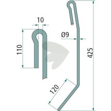 Kort midt harvpigg, høyre side for presisjon i arbeid.