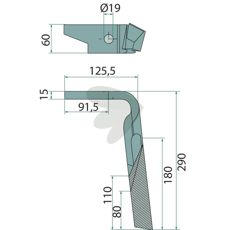Høyre rotorharvtann, ideell for jordbearbeiding og jordarbeid.