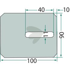 Skrapeplate 90x100 mm, perfekt for smidig fjerning av avfall.