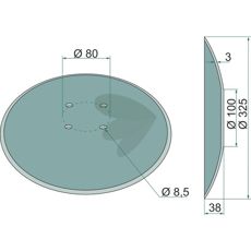 Corex skive Ø 323x2,5 mm for optimal ytelse i jordbearbeiding.