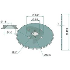 Tallerken for maskiner, designet for å øke jordens bearbeiding.