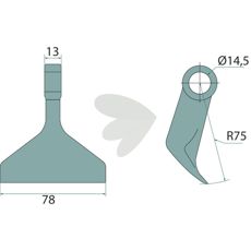 Kraftig hammerkniv for krevende jordbearbeiding.