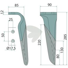 Venstre rotorharvtann M27100209R er perfekt for jordbearbeiding.