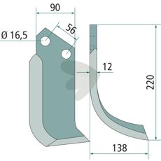Jordfreskniv Maschio, 56mm, perfekt for profesjonell jordbearbeiding.