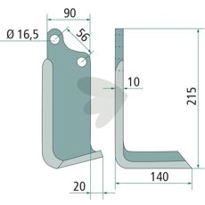 Holdbar jordfreskniv Maschio, 56mm, for effektiv håndtering av jord og avlinger.