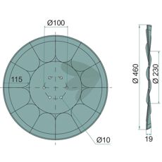 Sporingsskive Ø 458 mm, viktig for presisjonsjordbruk.