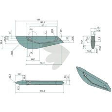 Såskjær Kuhn 1835X220mm, optimert for effektiv såing.
