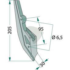 Kompakt spiss for mais med kort design, ideell for effektiv innhøsting.