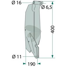 Kuhn skjær 400X190mm, designet for høyytelsesmaskiner og smidig drift.