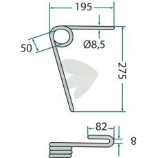 Fremre etterharvspinne 275mm fra Kuhn, optimalisert for jordstruktur.
