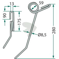 280mm bakre etterharvspinne fra Kuhn, skaper ideell jordstruktur.