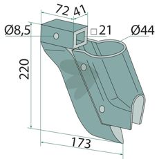 Enkelt skjær for jordbearbeiding, ideell for traktorer.