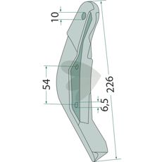 Skjærkile for Kverneland, 226 mm med hull 6,5/10 mm, for presisjon i arbeid.