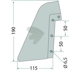 Skjærkile for Kverneland, 115x190mm, 6.5mm, perfekt for landbruksredskaper.