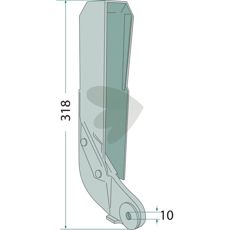 Skjær for Accord/Kverneland, 318mm med 10mm hull, holdbar og effektiv.